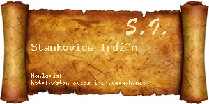Stankovics Irén névjegykártya
