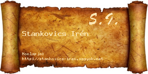 Stankovics Irén névjegykártya