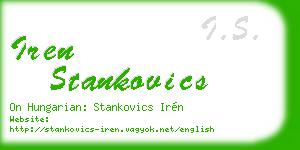 iren stankovics business card